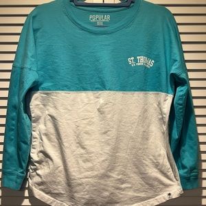 POPULAR St Thomas Varsity Long Sleeve, Blue, M